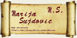 Marija Šujdović vizit kartica